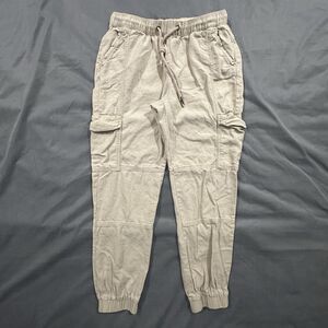 Rewash Cargo Pants Womens M Linen Rayon Blend Elastic Cuffs Joggers Beach Costal